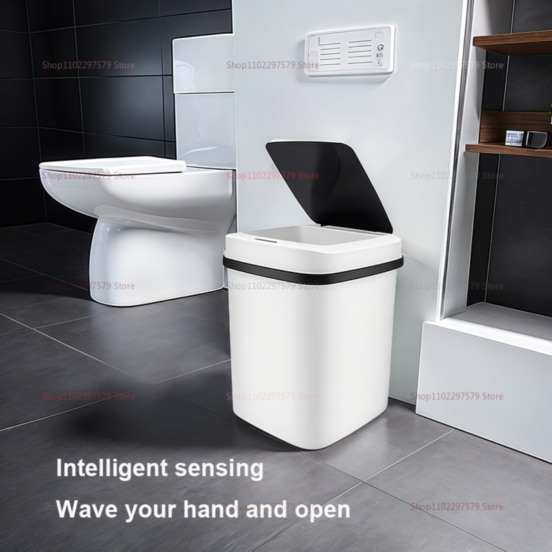 Lixeira inteligente sem toque, 13l, sensor automático, à prova d'água, cozinha, banheiro, banheiro, lixeira para sala de estar, quarto