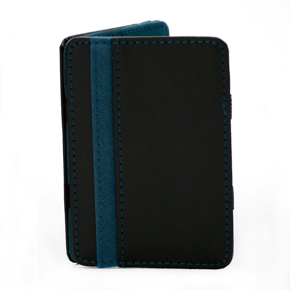 Credit Card Holder Business ID Card Unisex Magic Wallet Slim Light Flip BiFold Leather Purse: Blue