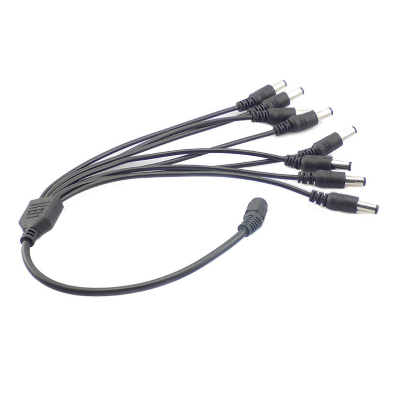 12v dc strömfördelare 1 hona  to 2 3 4 5 6 8 hane cctv kabel kamera kabel cctv tillbehör nätadapter 2.1*5.5mm