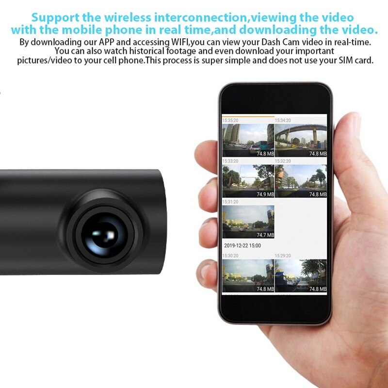 Auto dvr wifi bil dvr dash cam videooptager 3 in 1 fuld hd bilkamera fuld hd kameraoptager kørestøtte tf-kort dashcam