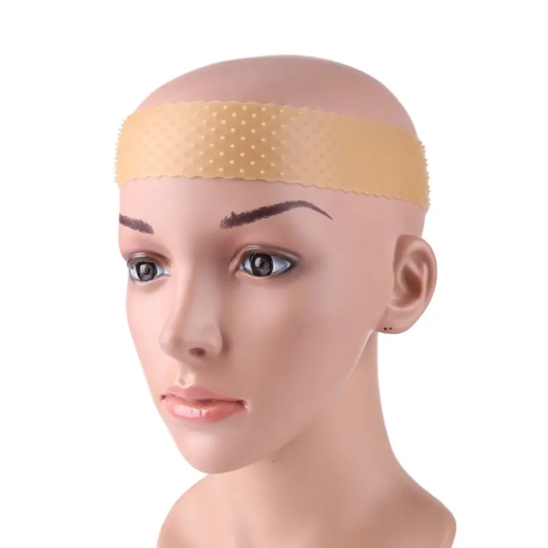 1 pièce par paquet silicone élastique perruque poignée bandeau sport yoga résistant à la sueur antidérapant silicone bandeau: jaune clair