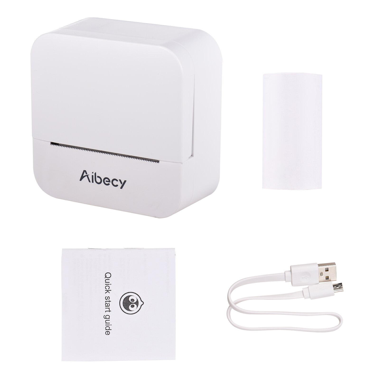 Aibecy Mini All-in-One Thermal Printer Portable Photo Printing Machine 203DPI Wireless BT Connection for Picture Lable DIY: Default Title