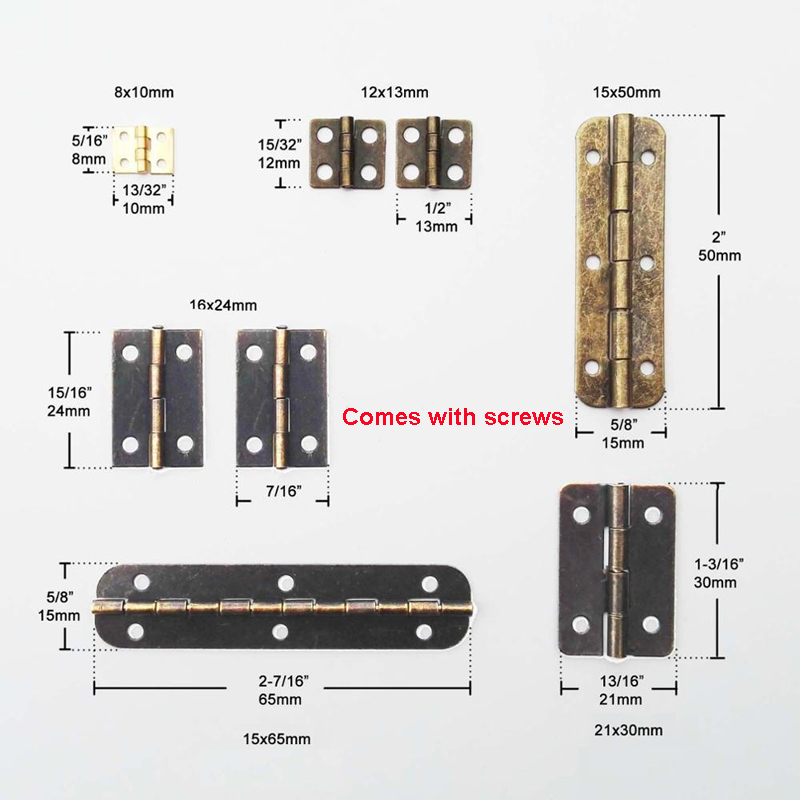 10 Stück Metallscharnier für Haus Miniatur Schrank Möbelbeschlag Home Hardware Mini verlängert Antik Messing Bronze Schmuck