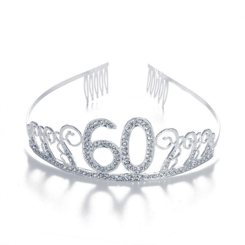 Décorations de fête d'anniversaire pour adultes, 30, 40, 50, diadème en cristal, couronne de princesse, accessoires, décoration de joyeux 30 ans