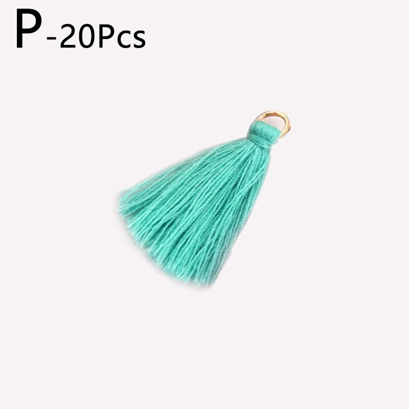 20Stck 3CM Mini Baumwolle Gewinde Stoff Quaste DIY Anhänger Schmuck Armbinde Schlüssel Herstellung Randbereich Handwerk Quasten NäHenne Zubehör: P