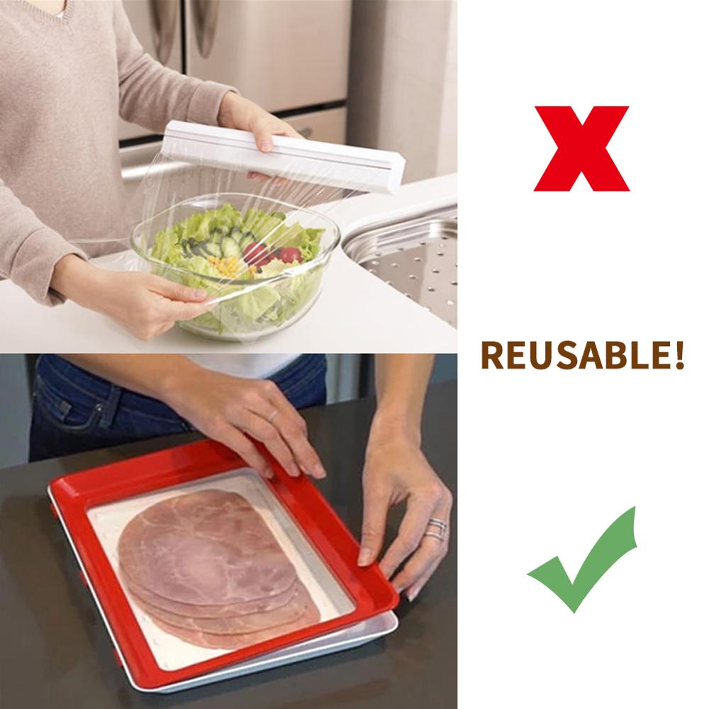 6pcs Clever Tray Magic Food Preservation Tray Healthy Preservation Tray Keep Vegetables Fruit Meat Fresh