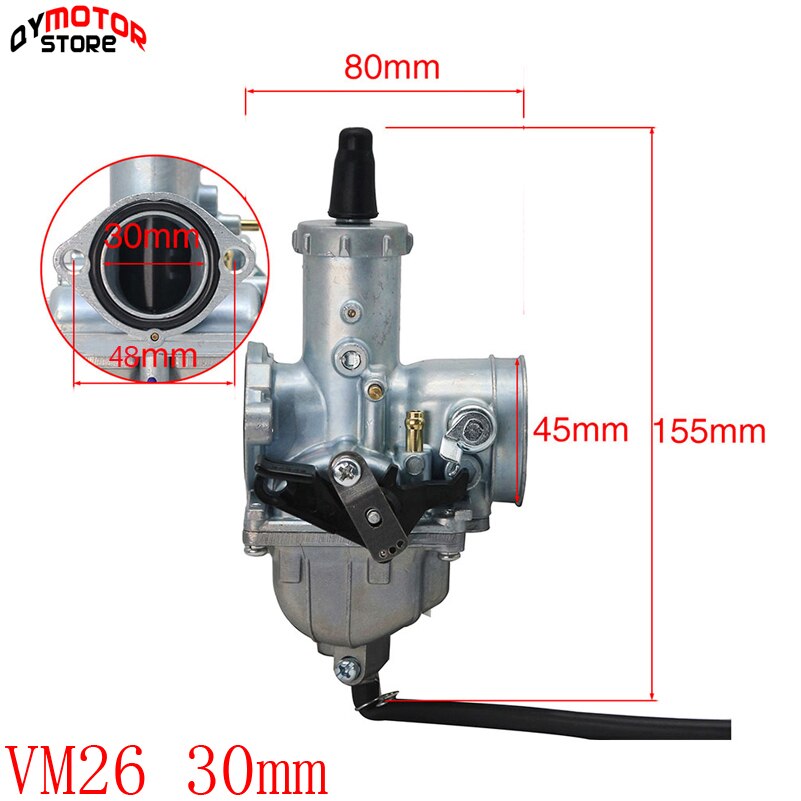 Mikuni-carburador de alto rendimiento VM16 22 24 26, 19mm, 26mm, 28mm, 30mm, para Dirt Pit Bike ATV, motocicleta tipo Quad de 110cc a 250cc: VM26 30mm carb