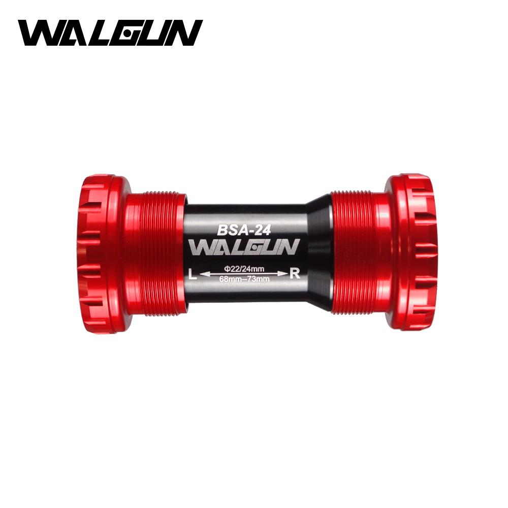 WALGUN Threaded BSA 22mm 24mm Ceramic bike Bottom Brackets Road MTB Mountain Bike BSA24 BB for Ultegra XT GXP Bicycle Crankset: BSA24-RED