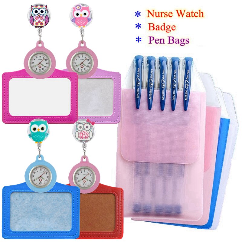 Populaire Creatieve Verpleegkundige Pocket Horloges Pack Met Intrekbare Badge Reel Kaarthouders Pen Zakken Doctor Ziekenhuis Horloges