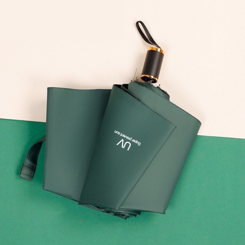 Automatic Wind Resistant Folding Umbrella Rain Women Auto Animal Mini Rainy Windproof Umbrella Men Black Coating Parasol: Manual-Dark green