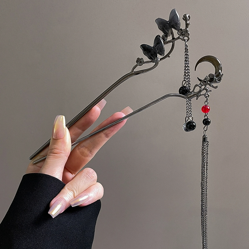 Ancient Chinese Style Butterfly Tassel Hair Stick for Women Girls Classical Hairpin Chinese Hair Accessories Jewelry