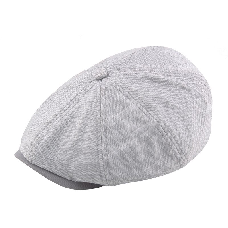 Mens Berets Spring and Summer Peaky Blinder Men Lattice Men's Cotton Stitching Octagonal Cap Beret Homme Man Hat Men Cap: white