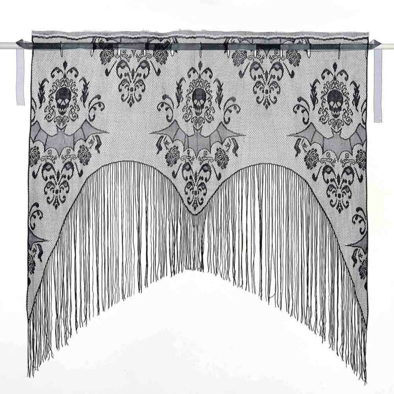 Kant Gordijnen Mooie Spiderweb Bat Gordijn Haard Doek Halloween Decoratie