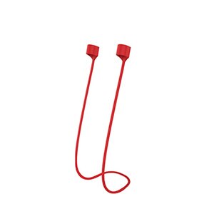 Anti-Lost silikonowy uchwyt na słuchawki kabel do Apple iphone X 8 7 AirPods bezprzewodowy zestaw słuchawkowy Bluetooth pasek na szyję przewód ciąg: Czerwony