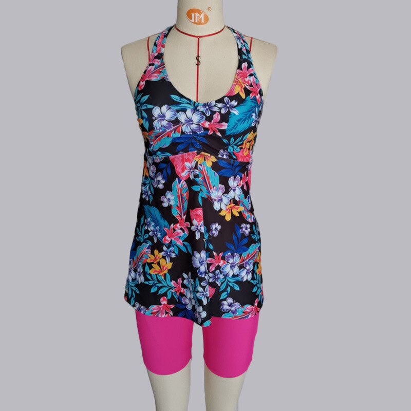 Bohemen Tankini Badmode Vrouwelijke Tweedelige Gedrukt Padded Badpak Zwemmen Rok Sport Tweedelige Swimdress