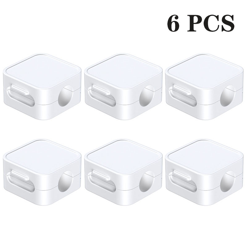 Rocoren Magnetic Cable Organizer Smooth Adjustable Cord Holder Magnet Desktop Cable Management Wire Protector Cable Clips Set: WHITE