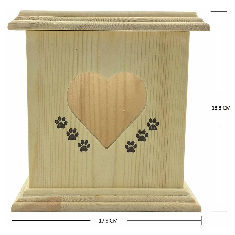 Wood Pet Urne Funeraire Dog Cat Urns Photo Pet Memorial Mini Urn Casket