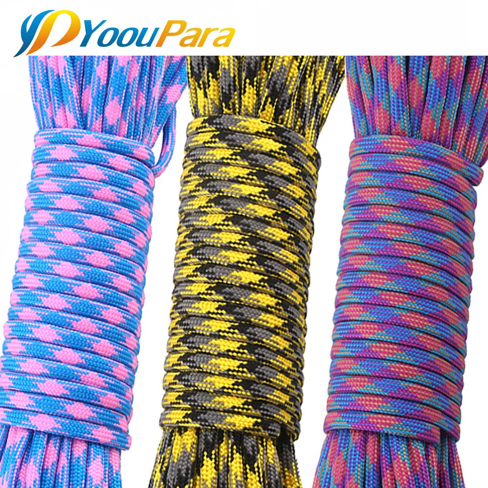 YoouPara 25FT * 30 stks Paracord 550 7 Stands Paracord Parachute Cord Touw Voor Camping Survival of DIY Armband etc
