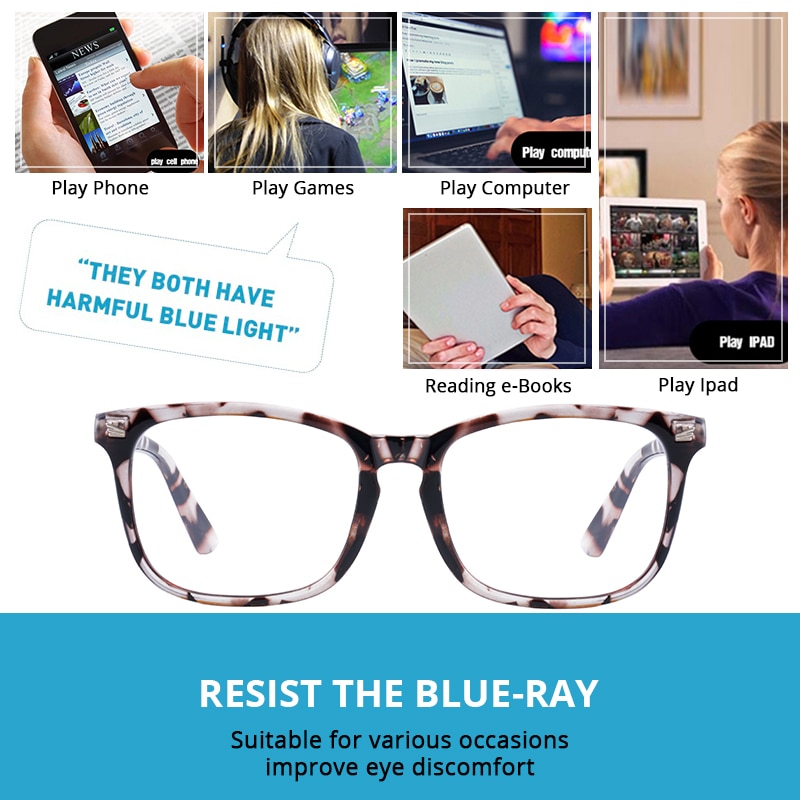COASION Blue Light Blocking Glasses for Women Men Square Nerd Eyeglasses Frame Computer Game Glasses UV Protection CA1396A