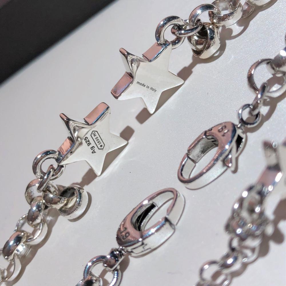 925 pequena estrela pulseira de prata esterlina; charme original e clássico micro-etiqueta; 100% prata esterlina
