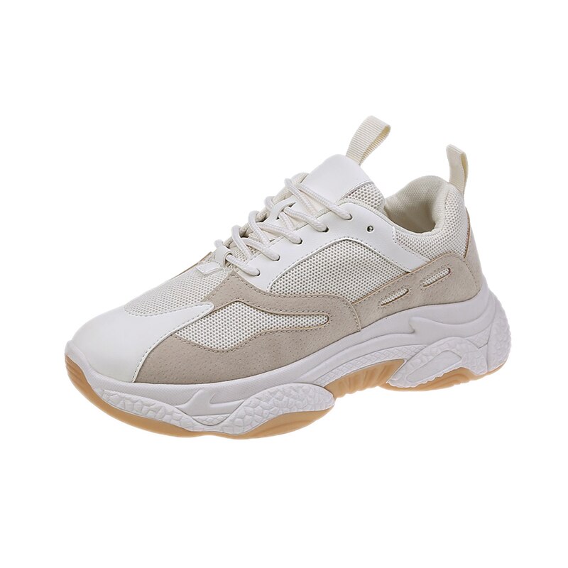 Tenis Feminino Women Tennis Shoes Basket Femme Sport Sneakers Female+shoes Breathable Fitness Trainers Scarpe: Beige / 6.5