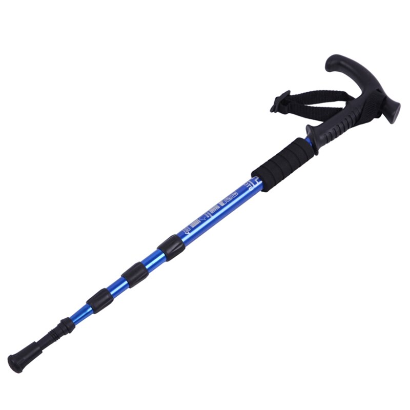 Shockproof Nordic Walking Stick Telescopic Hiking Mountaineering Hiking Pole Ultra Light Walking Stick: Blue