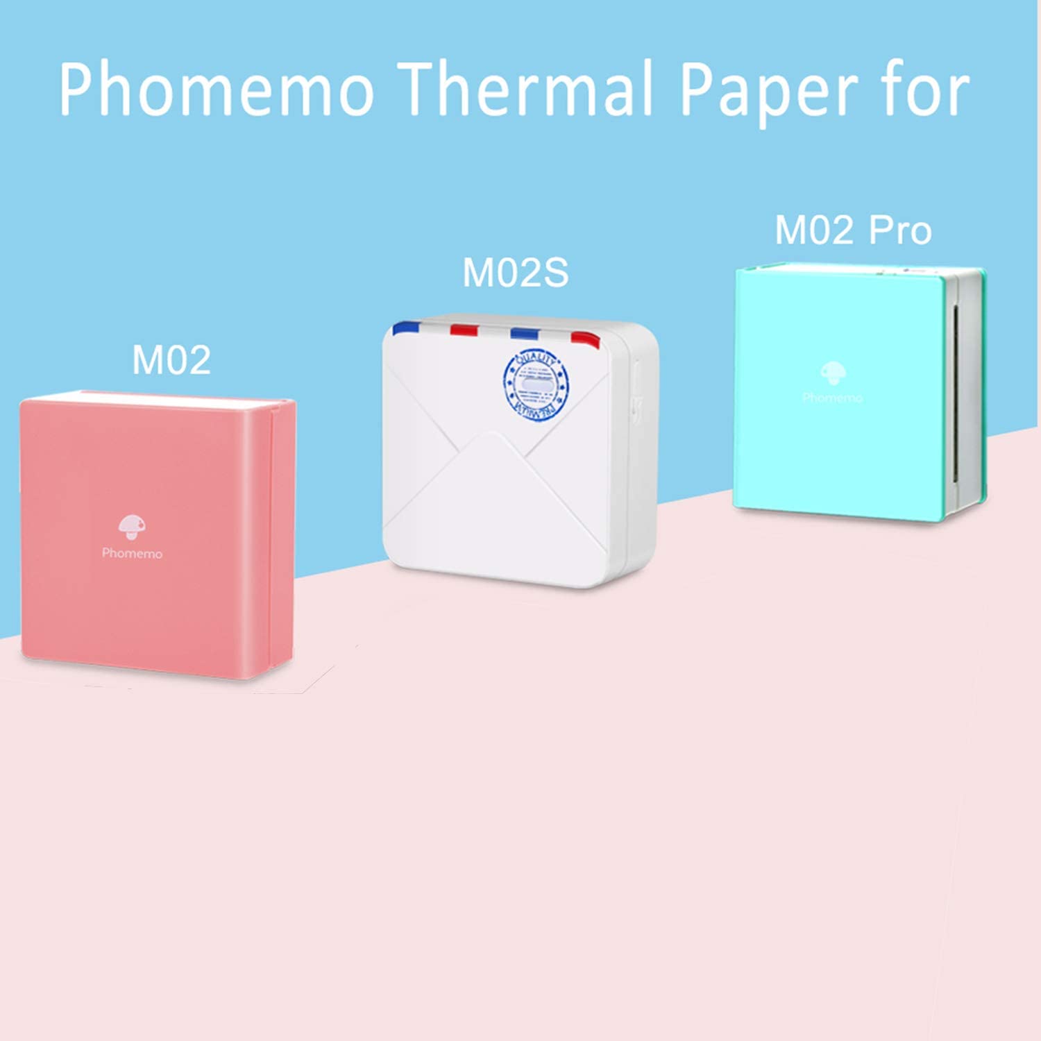 Papier phomémo imprimable, pour imprimante thermique, rouleau auto-adhésif, pour phomémo M02/M02S/M02Pro, étiquettes,