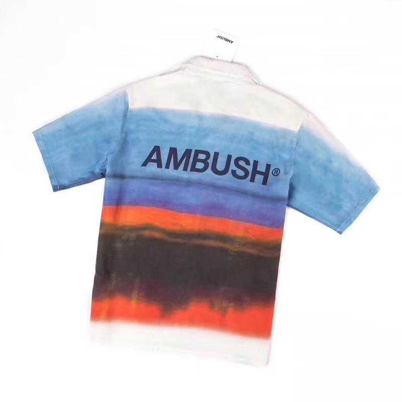 Sommer strand rejser baghold skjorter mænd kvinder slips farvning hip-hop afslappet broderi bløde baghold korte ærmer skjorter