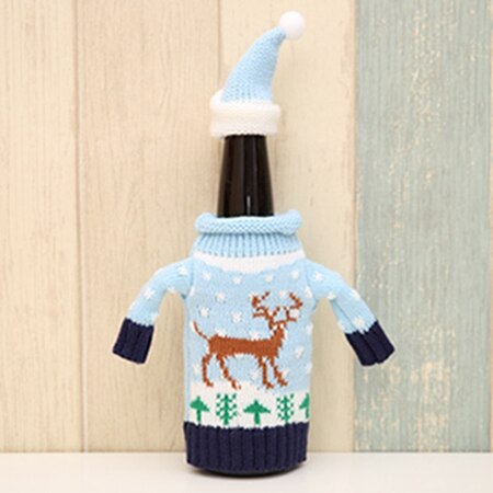 Julepynt vinflaske sweater dæktaske julemanden strikkehuer til år jul indretning til hjemmemiddagsfest: Elg