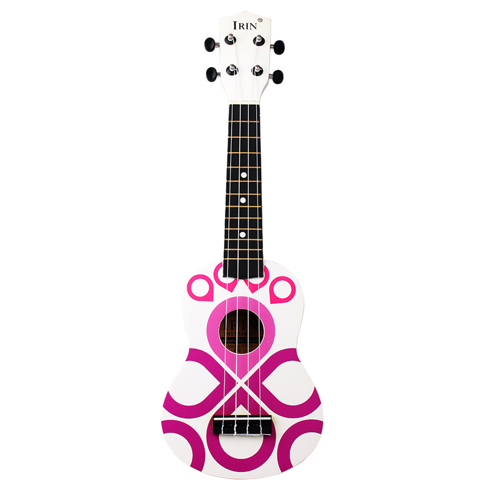 21 Inch Pink Soprano Ukulele Colorful Ukelele Guitar 4 Strings Acoustic Hawaiian Guitar Musical Instruments: rose red