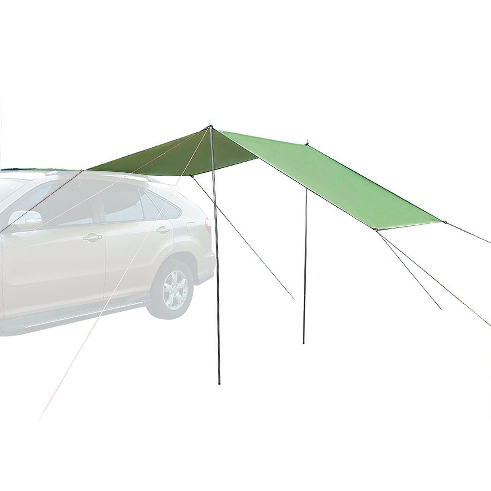 Auto Luifel Tent Dak Top Voor Suv Auto Outdoor Camping Reizen Strand Zonnescherm 210D Oxford Sunproof Regendicht Luifel: Army Green / 3x2m