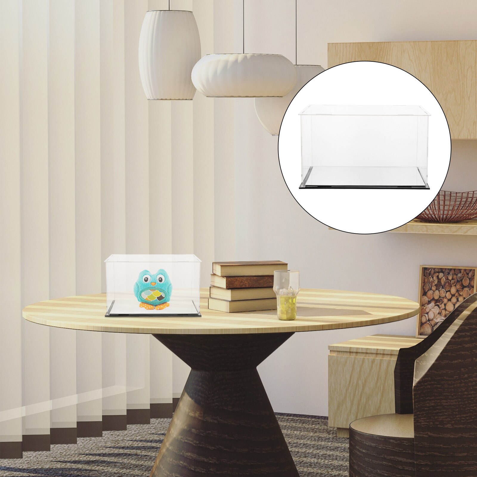 1Pc Acryl Display Box Stofdicht Opslag Show Box Model Storage Case Met Spiegel Base