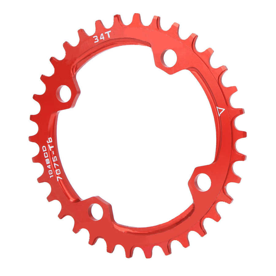 Fietskettingblad fiets smal en breed kettingblad 104 bcd enkele ketting in ronde vorm 32t 34t 36t: 34t