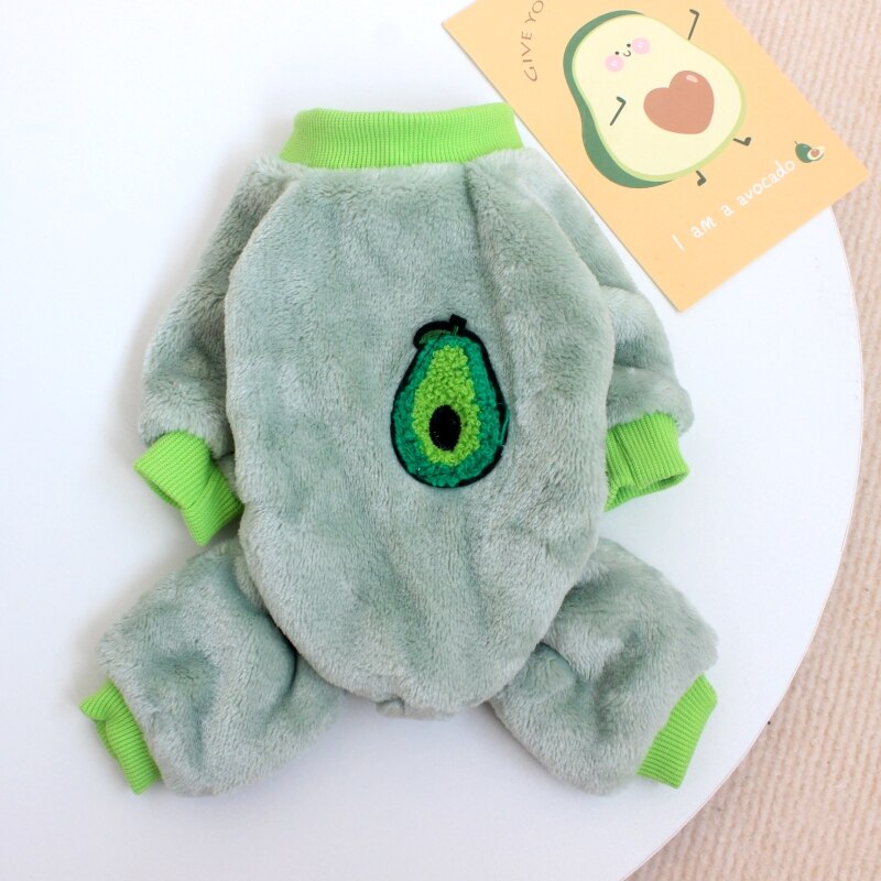 Macacão de cachorro de lã macia, quente, pijama de inverno, roupas de cachorro, pijama para cachorro: Verde / XXL
