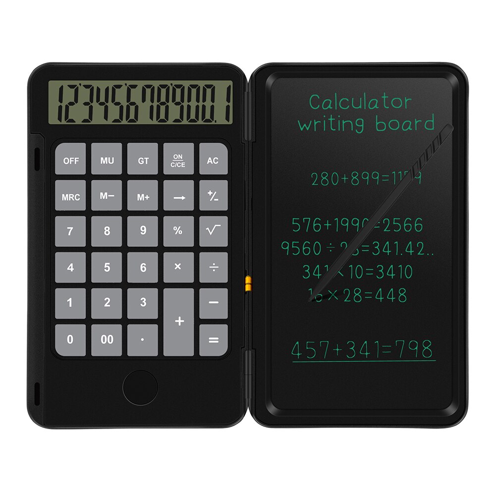 Basic Calculator Rechargeable Standard Function Desktop Calculator with 6.5 inch LCD Writing Tablet Electronic Drawing Pad: Black