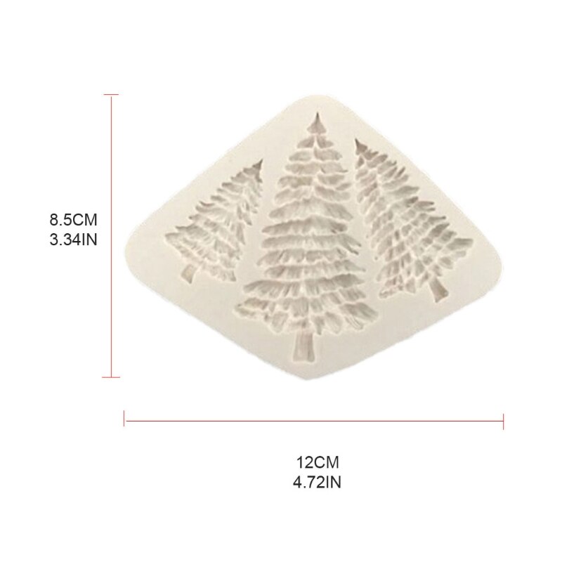 3D Christmas Tree Silicone Mold Pine Trees Fondant Cake Decorating Chocolate Baking Mould Candy Pudding Soap Making Decoration