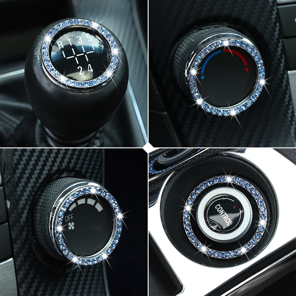 Bil bling tilbehør diamant rhinestone ringe til vw volkswagen transportør golf 7 touareg golf 4 polo  t4 t5 t6 arteon gti bora
