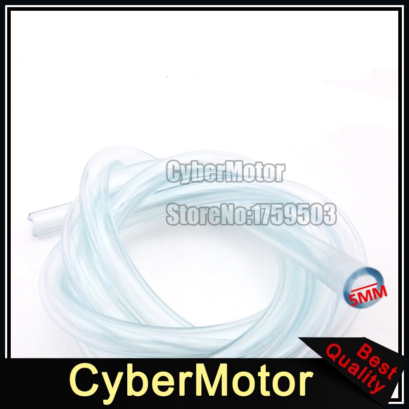 1 meter 5mm genomskinlig bränsleslang rör gas inline rör atv quad snöskoter pit dirt bike motorcykel utv buggy go kart motoriserad