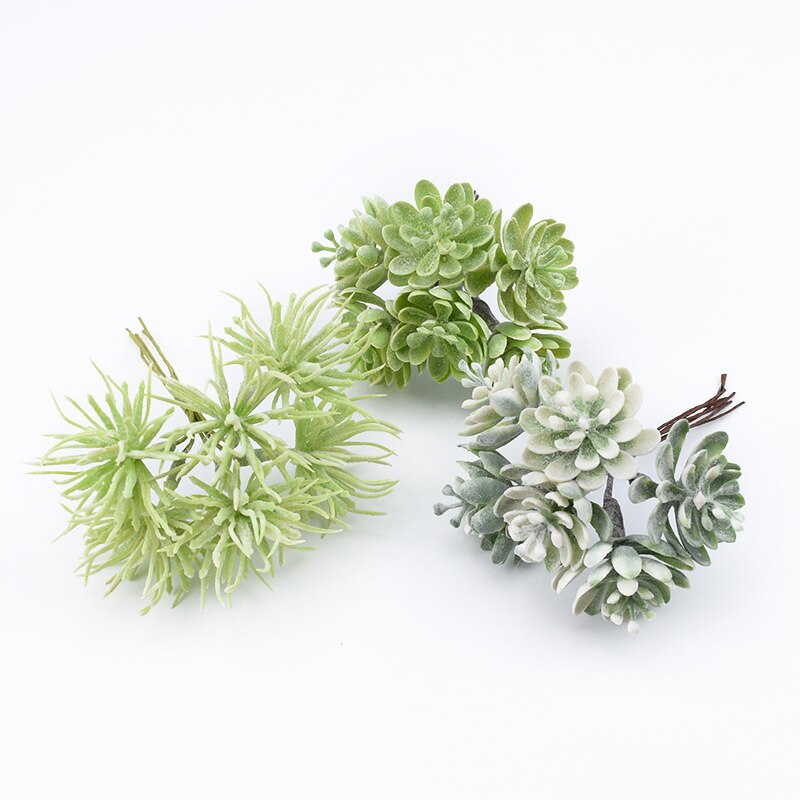 6 stk kunstige planter plastblomst til fest jul hjemmedekorasjon tilbehør scrapbooking gjør-det-selv-godteriboks