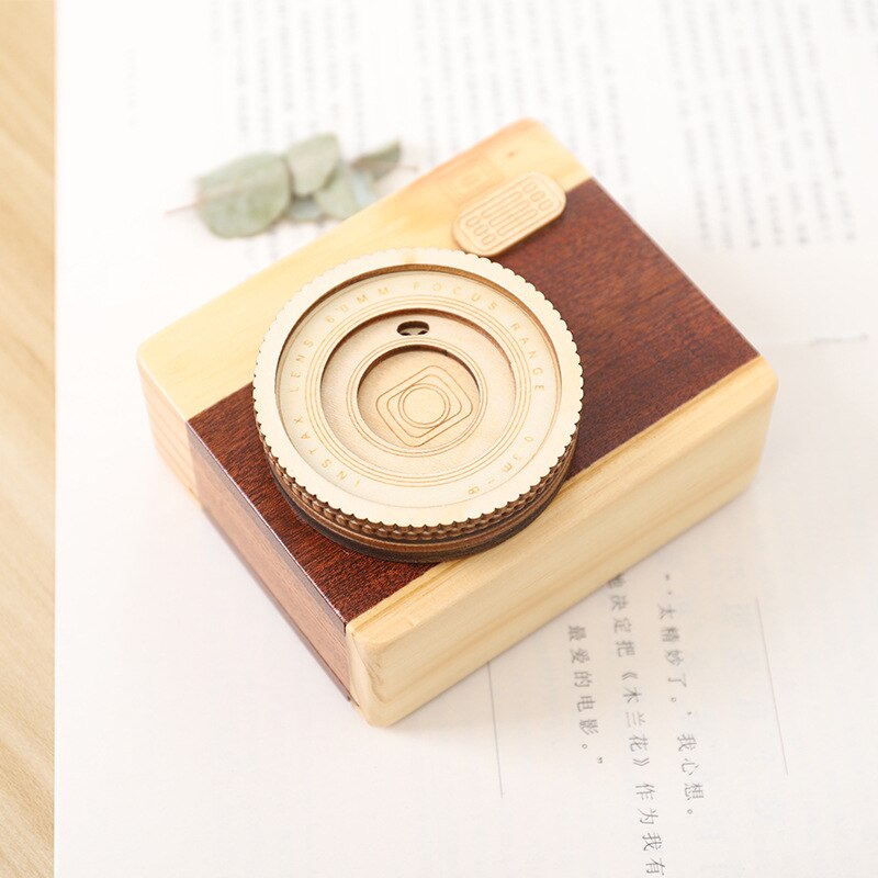 Wooden Camera Models Music Box Retro Camera Music Box Birthday Music Box