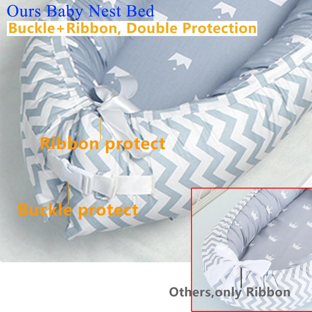Baby Nest Bed Portable Crib Infant Toddler 100% Cotton Fabric Bed Cradle for Newborn Cots Nursery Washable