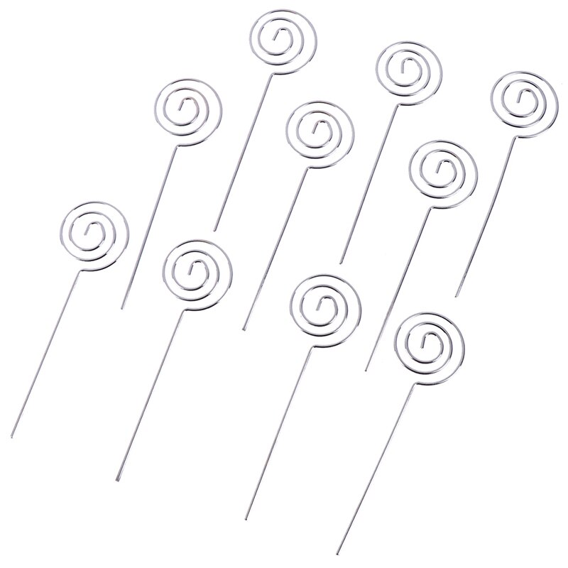 10x Metalen Bedrade Business Kaarthouder Memo Foto Foto Papier Opmerking Clip Beugel Diy Craft Home Kantoorbenodigdheden