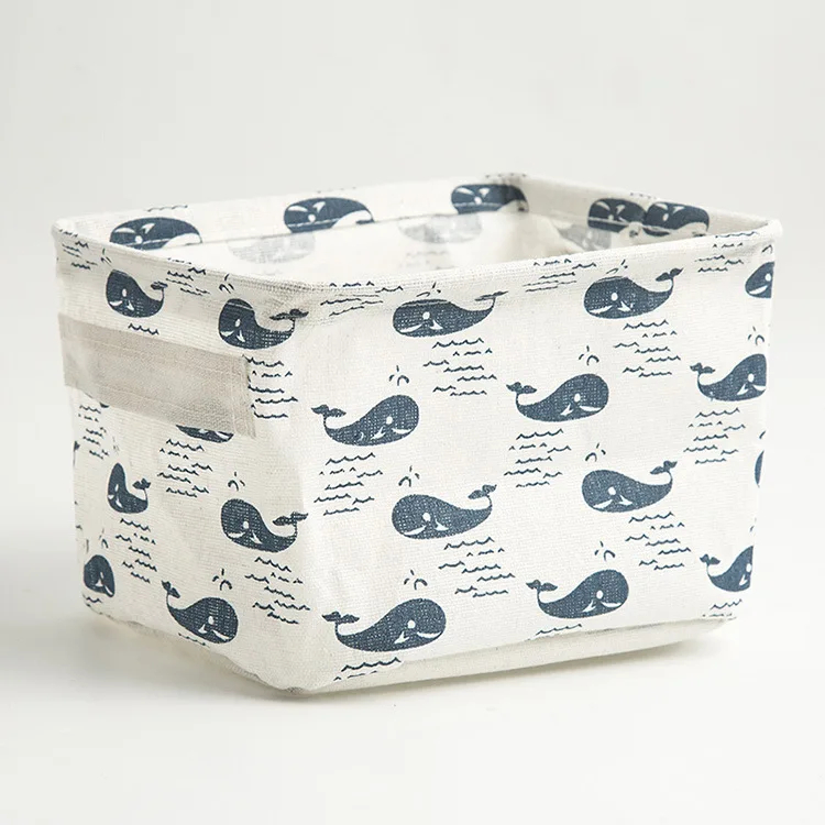 Toy Storage Box Linen Desktop Storage Basket Sundries Laundry Basket Underwear Cosmetic Organizer Office Stationery Organizer: light yellow