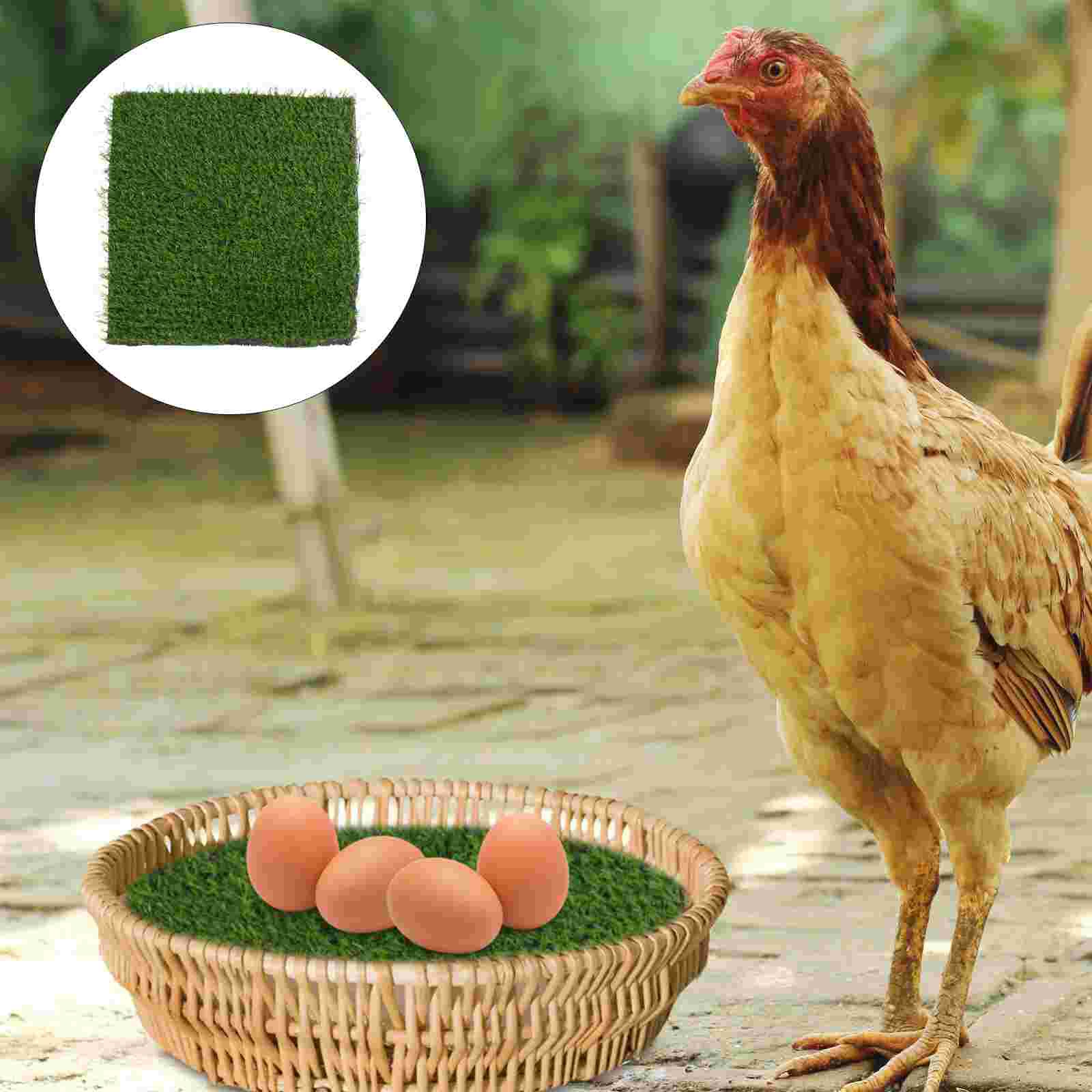 3pcs Mats Chicken Cage Cushions Chicken Cage Mats Chicken Nesting Box Mats Artificial Grass Mats for Chicken