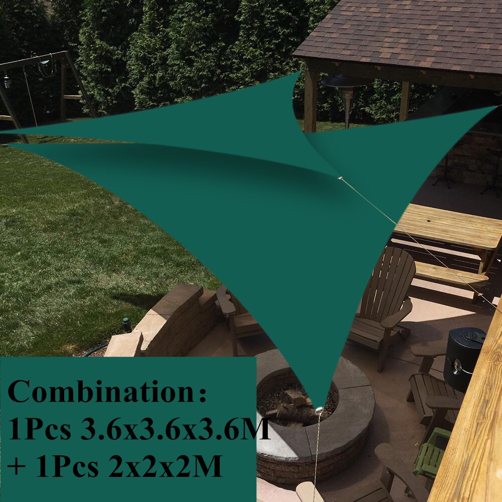 Triangle ombre voile Anti-UV soleil abri étanche tente bâche Portable en plein air Camping pique-nique tissu auvent auvent abris: Green