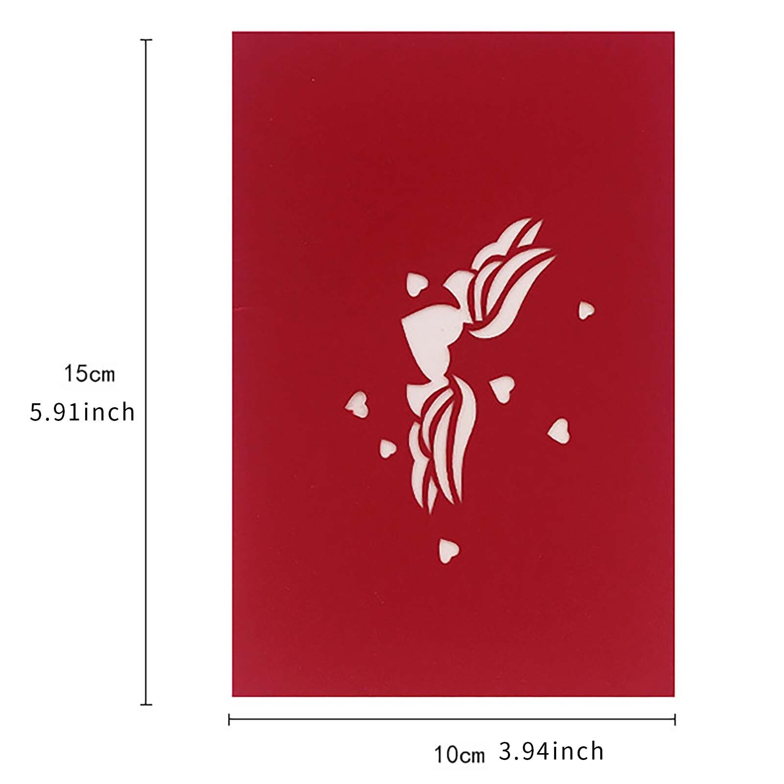 Valentine's Day Pop-up Card Love Greeting Card Confession Date 3D Paper Carving Heart-shaped Pop-up Card