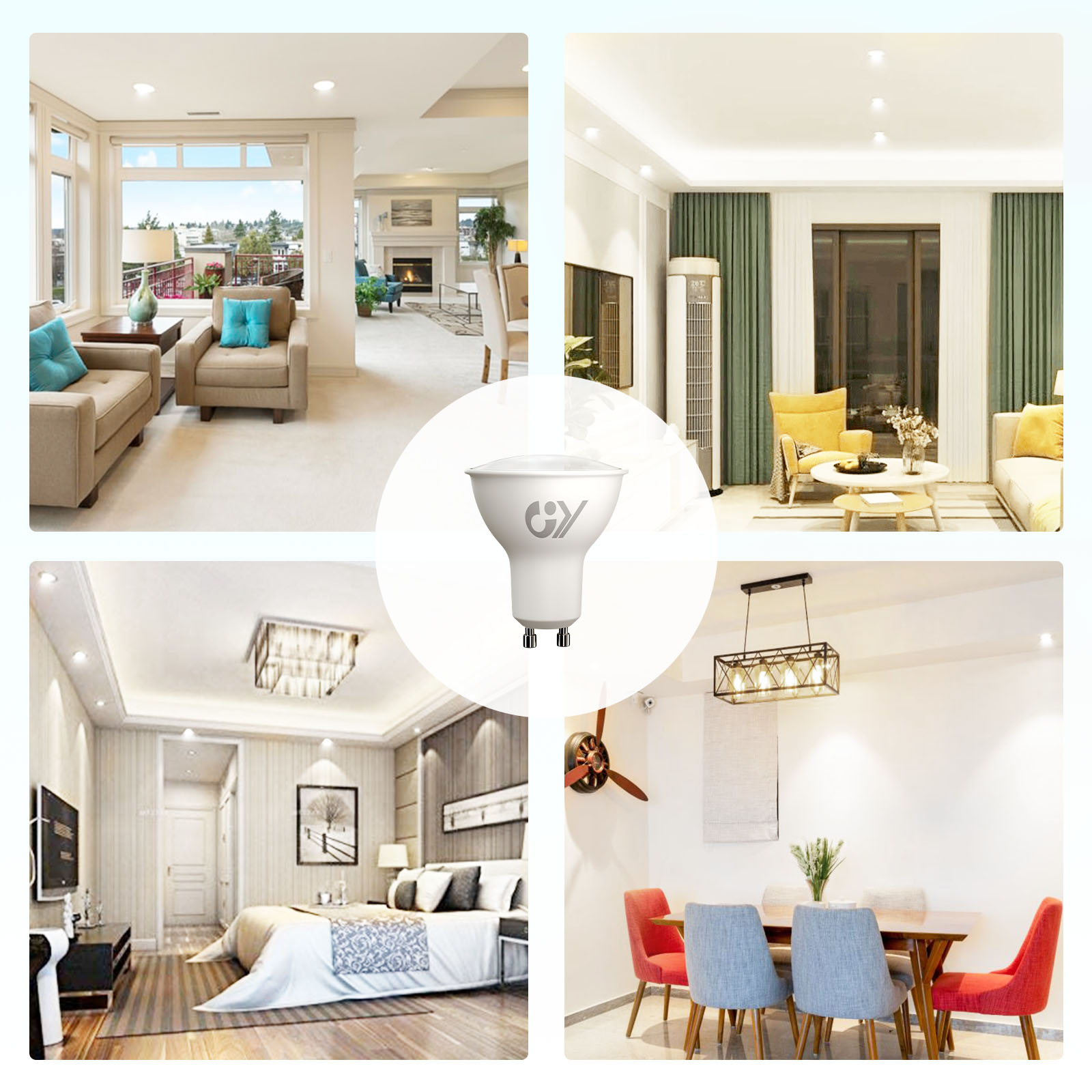 Bombilla LED GY GU10 4,9 W 790 lúmenes, reemplazo halógeno de 80 W, nueva clase de eficiencia energética B, bombillas LED GU10 no regulables
