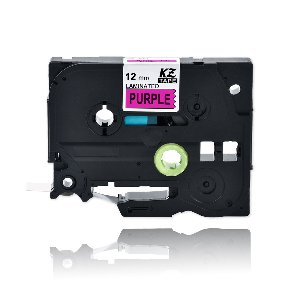 1Pcs Kze 12Mm Multicolor Compatibel Brother Tze-231 Gelamineerd Tze231 Tze 231 Label Tape Tz231 Voor Brother P-Touch printer: black on purple