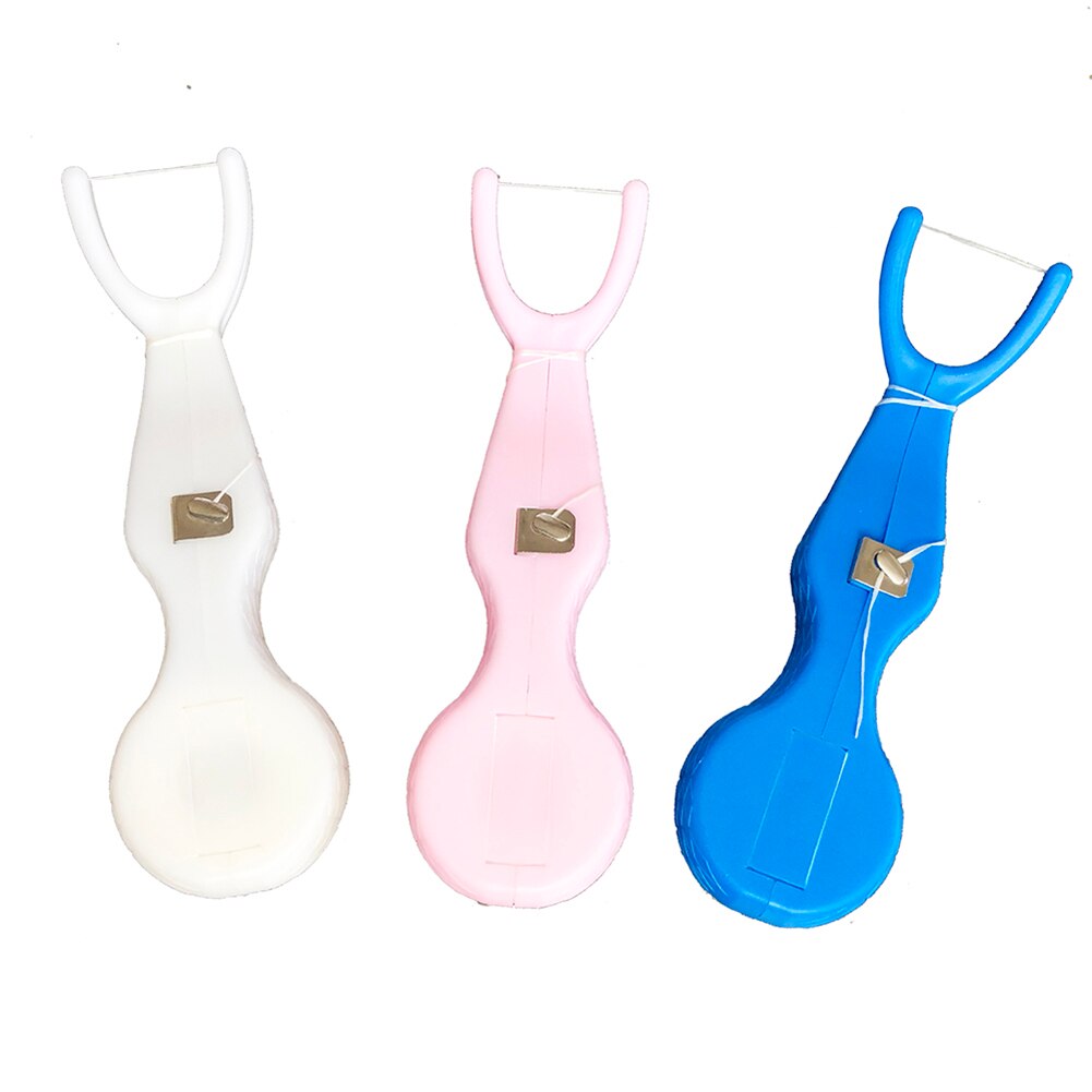 Dental Floss Picks Orale Herbruikbare Flosdraad Houder Met 1 Roll Dental Floss Pick(98.4 Inch) voor Vervanging Oral Care Tool