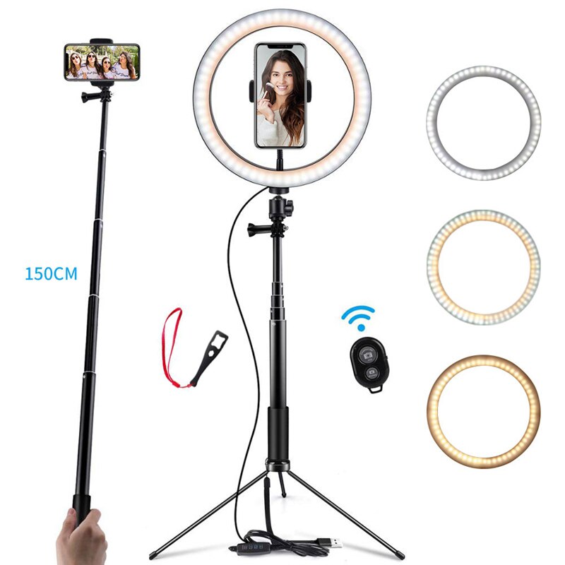 6/10 "Licht Ring Met Statief Fotografie Studio Verlichting Cirkelvormige Lamp Led Usb Professio Video Led Selfie Ring Light Stand